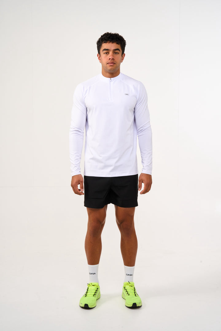 Mens Casa 1/4 Zip Running Top - White