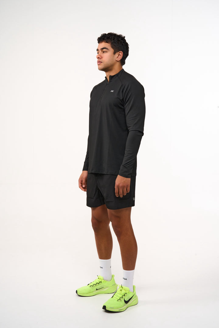 Mens Casa 1/4 Zip Running Top - Black