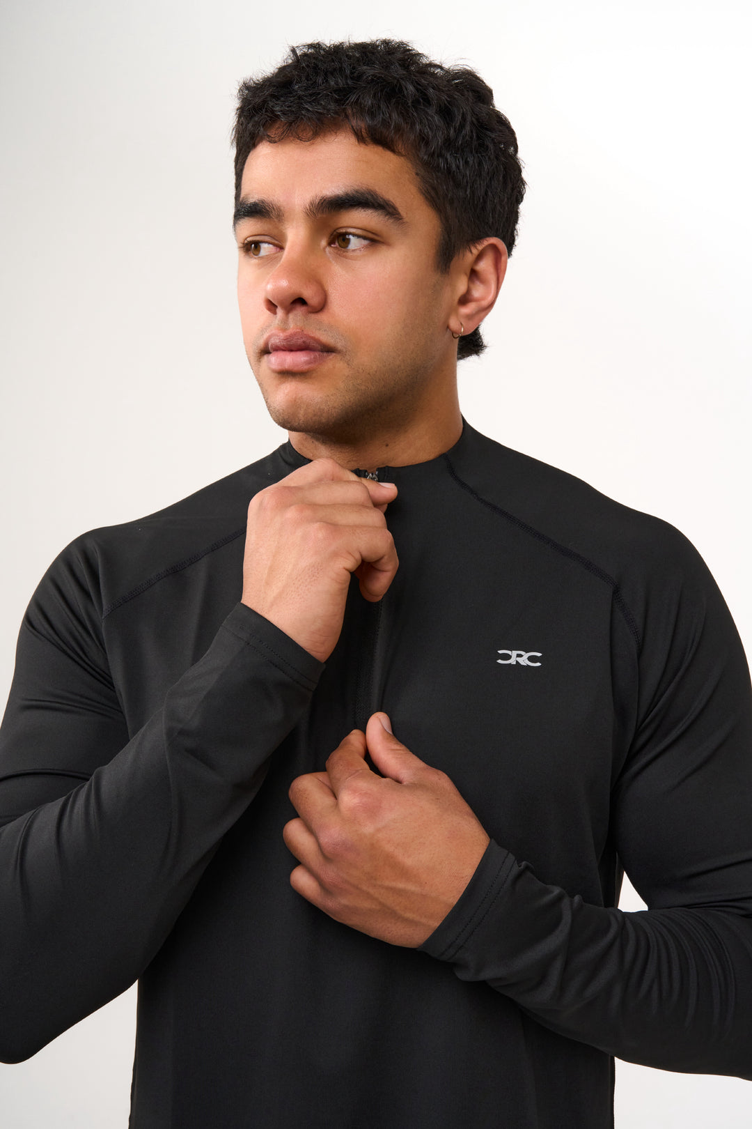 Mens Casa 1/4 Zip Running Top - Black